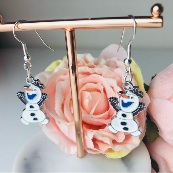 Jewelry - Cute little Hand made Frozen Olaf Snowman Hook Drop Earrings :Gorgeous Jewellery